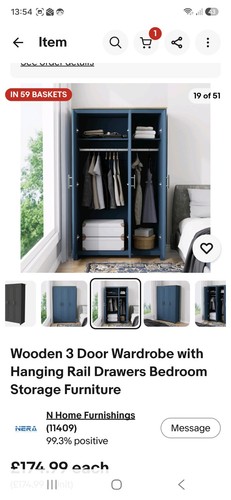Wooden door wardrobe - wooden,