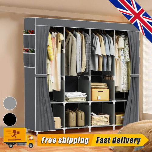 Large fabric canvas wardrobe - large,