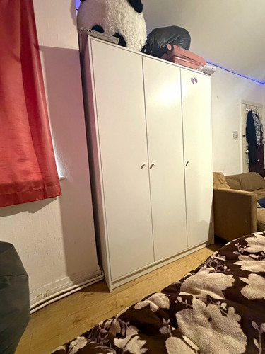 White freestanding wardrobe - freestanding, 3