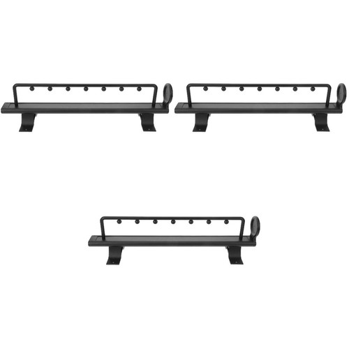 3pcs metal closet bar black - metal,