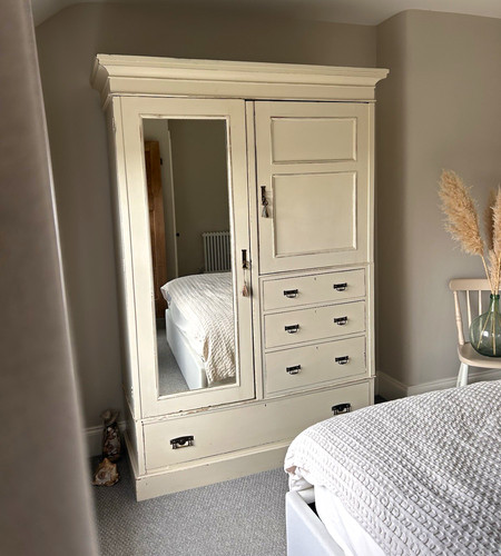 Cream wood freestanding - cream,