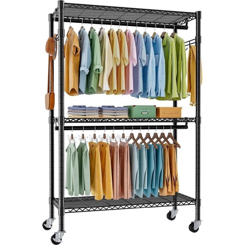 Double clothes rail rack heavy - double,