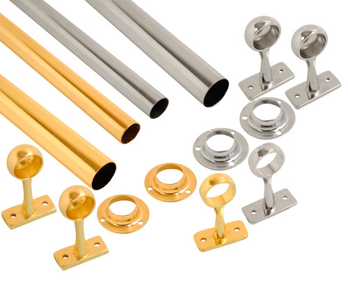 Wardrobe rail chrome brass - chrome, or