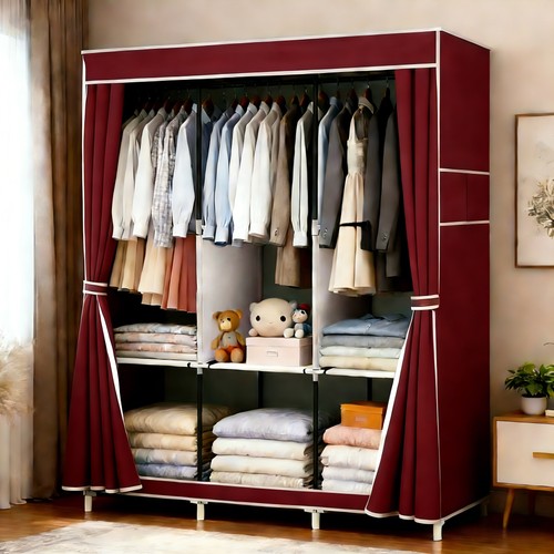Large fabric canvas wardrobe - large,