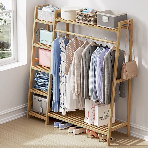 Heavy duty wooden clothes - clothes, rail