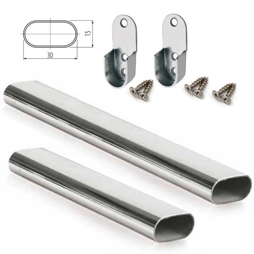 Wardrobe rail oval chrome - oval,